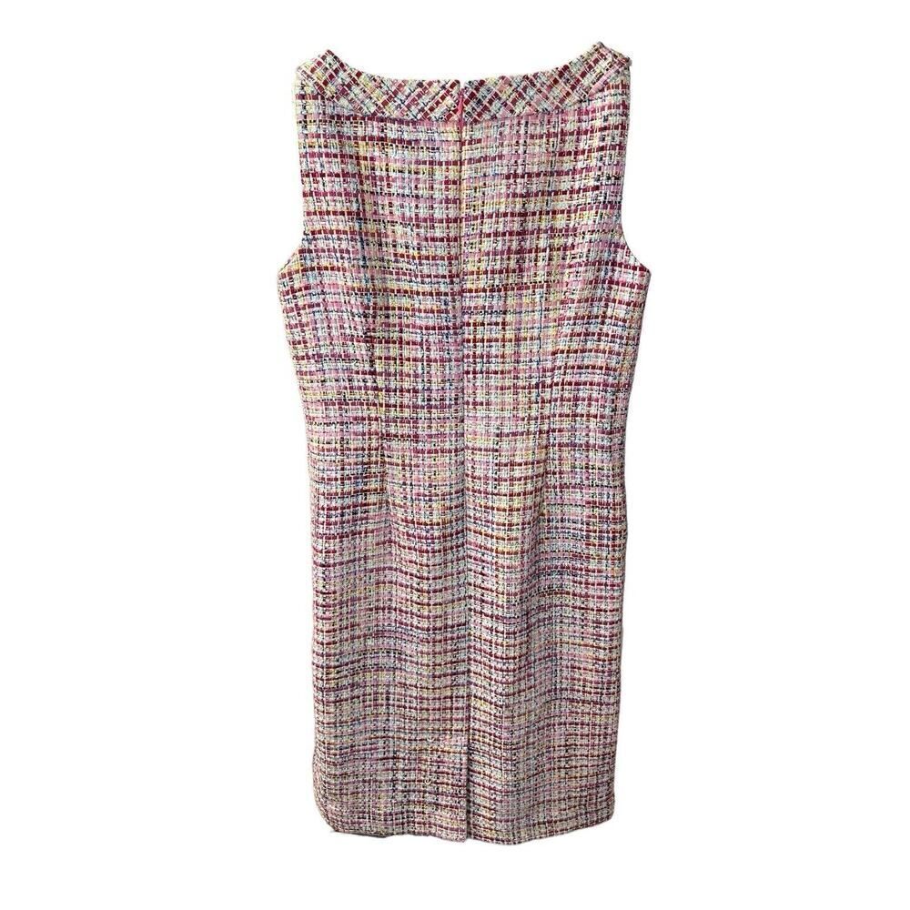 Talbots Pink Multicolor Tweed Midi Sheath Dress - Picture 6 of 15
